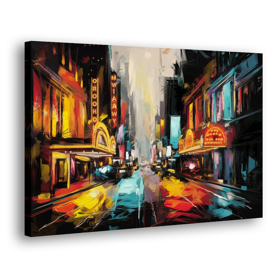 New York City Broadway Lights Side - Canvas Wall Art