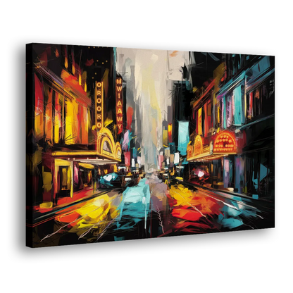 New York City Broadway Lights Side - Canvas Wall Art