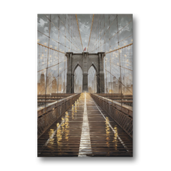 New York City Brooklyn Bridge View - Canvas Wall Art - Front