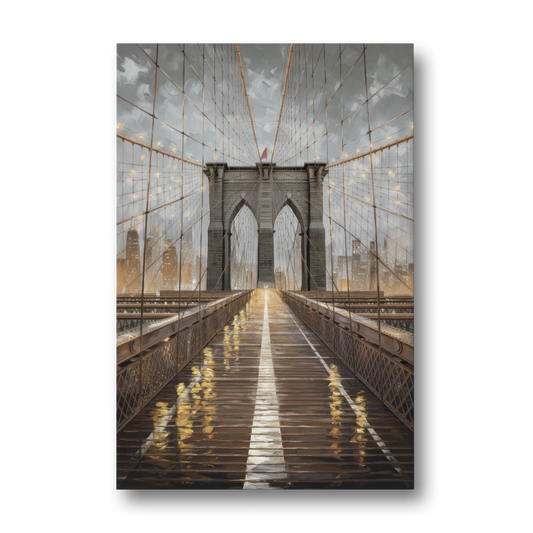 New York City Brooklyn Bridge View - Canvas Wall Art - Front