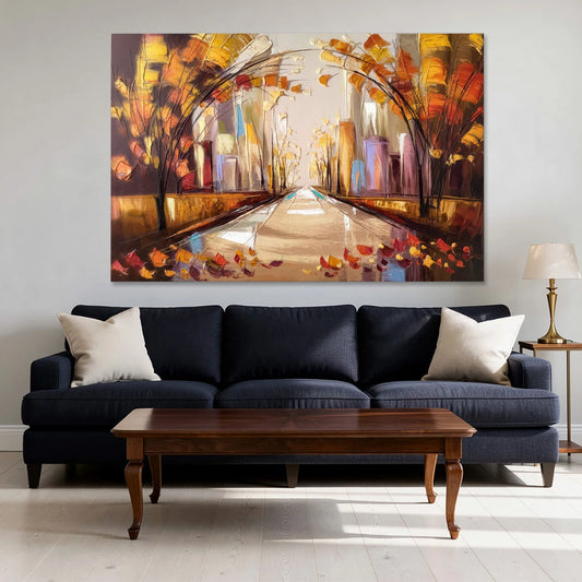 New York City Central Park Autumn - Canvas Wall Art - Sofa - 60x40