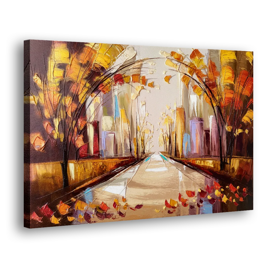 New York City Central Park Autumn Side - Canvas Wall Art