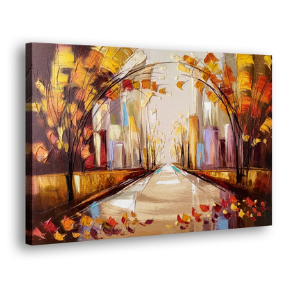 New York City Central Park Autumn Side - Canvas Wall Art