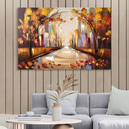 New York City Central Park Autumn Sitting Room - Canvas Wall Art