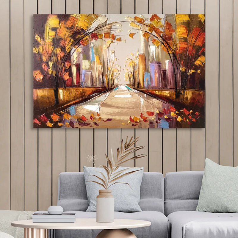 New York City Central Park Autumn Sitting Room - Canvas Wall Art