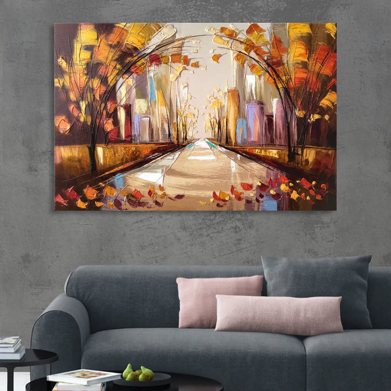 New York City Central Park Autumn Living Room - Canvas Wall Art