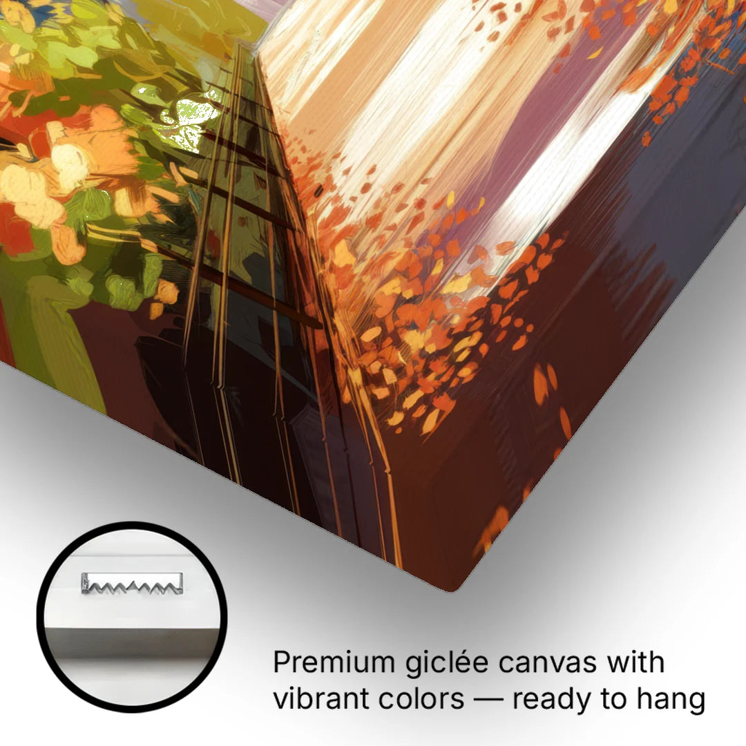 New York City Central Park in Fall Sunny - Canvas Wall Art - Gallery Wrap Corner