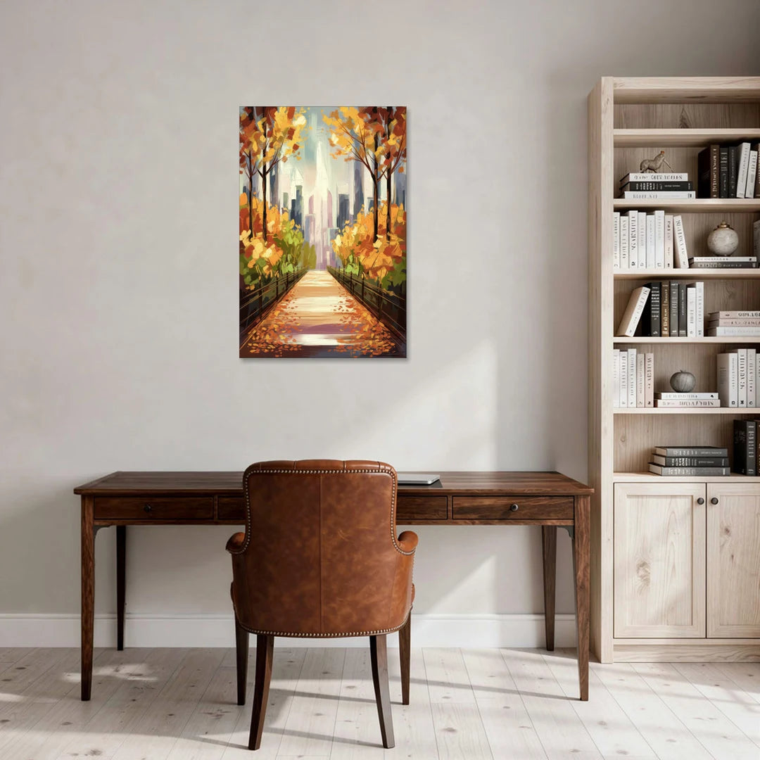 New York City Central Park in Fall Sunny - Canvas Wall Art - Office - 24x36