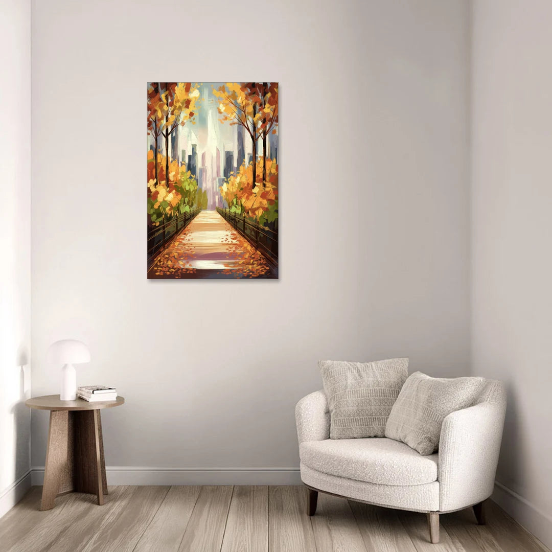 New York City Central Park in Fall Sunny - Canvas Wall Art - Sofa - 24x36
