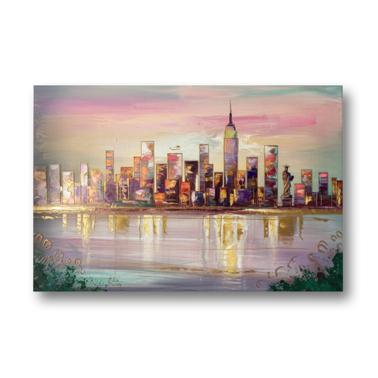 New York City Downtown Skyline - Canvas Wall Art - Front