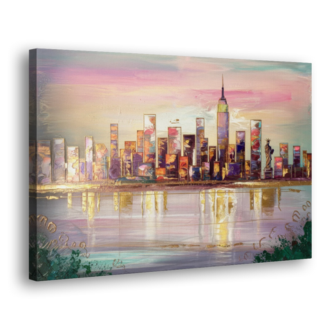 New York City Downtown Skyline - Canvas Wall Art - Side