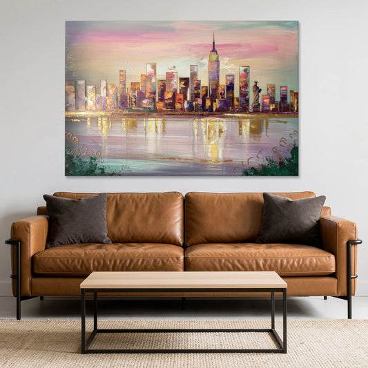 New York City Downtown Skyline - Canvas Wall Art - Sofa - 60x40