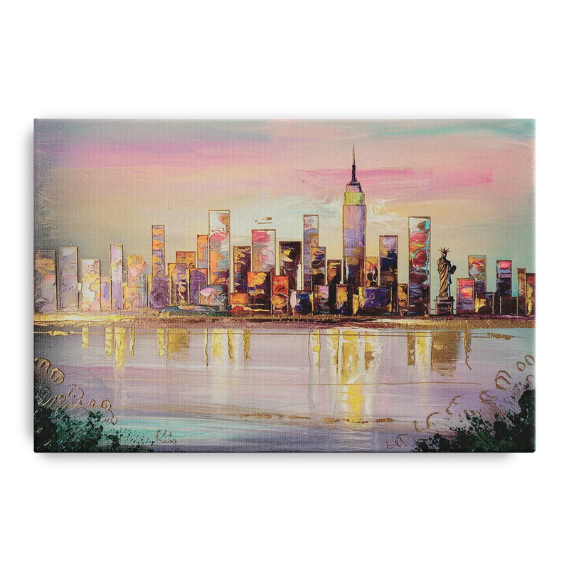 New York City Downtown Skyline Front - Canvas Wall Art