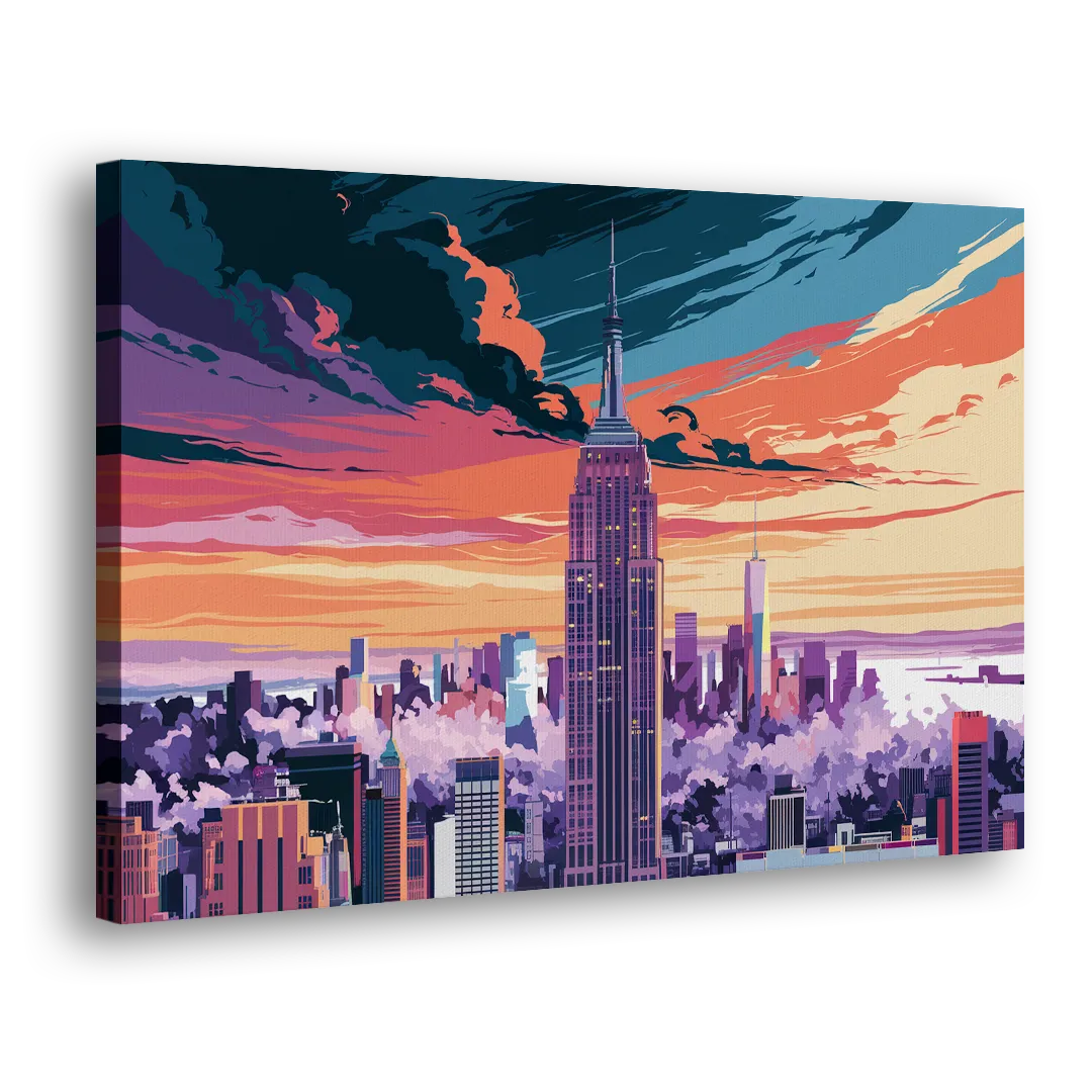New York City Empire State Building Side - Canvas Wall Art