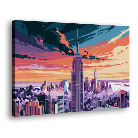 New York City Empire State Building Side - Canvas Wall Art