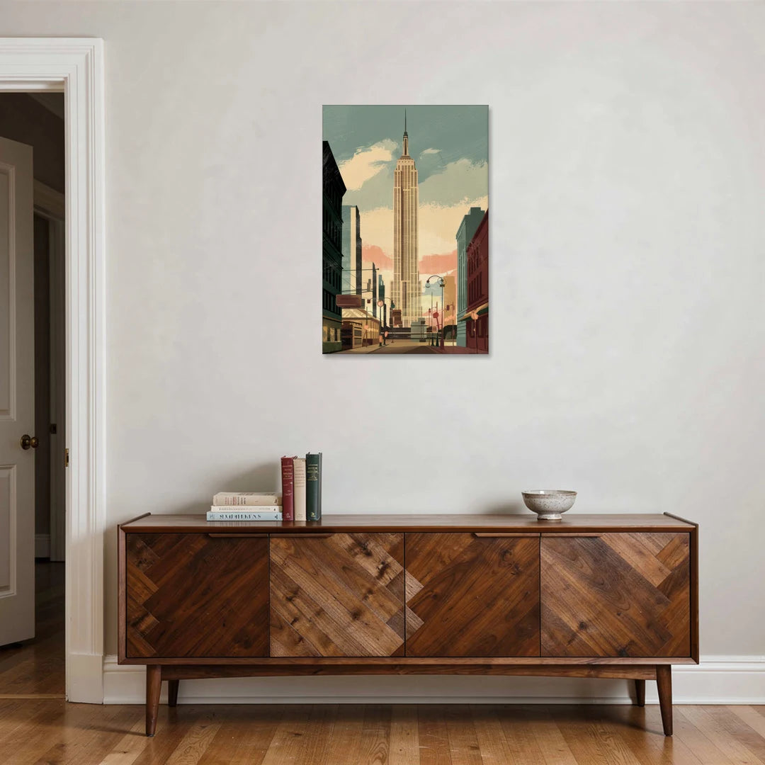 New York City Empire State Building Sunny - Canvas Wall Art - Coffee Table - 24x36