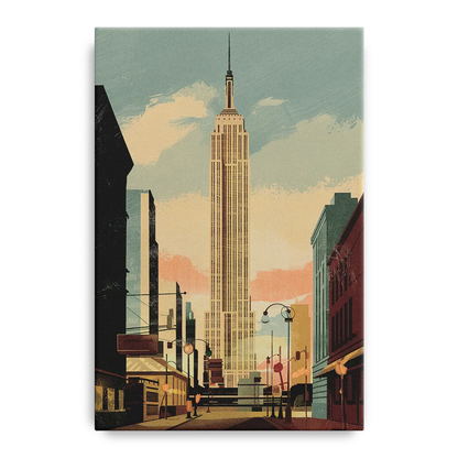 New York City Empire State Building Sunny Front - Canvas Wall Art