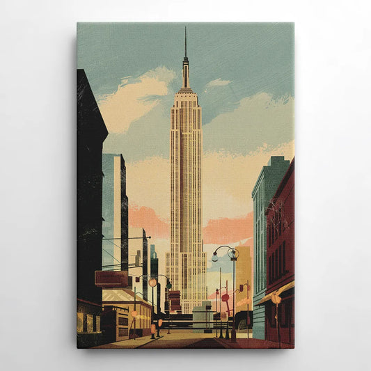 New York City Empire State Building Sunny - Canvas Wall Art