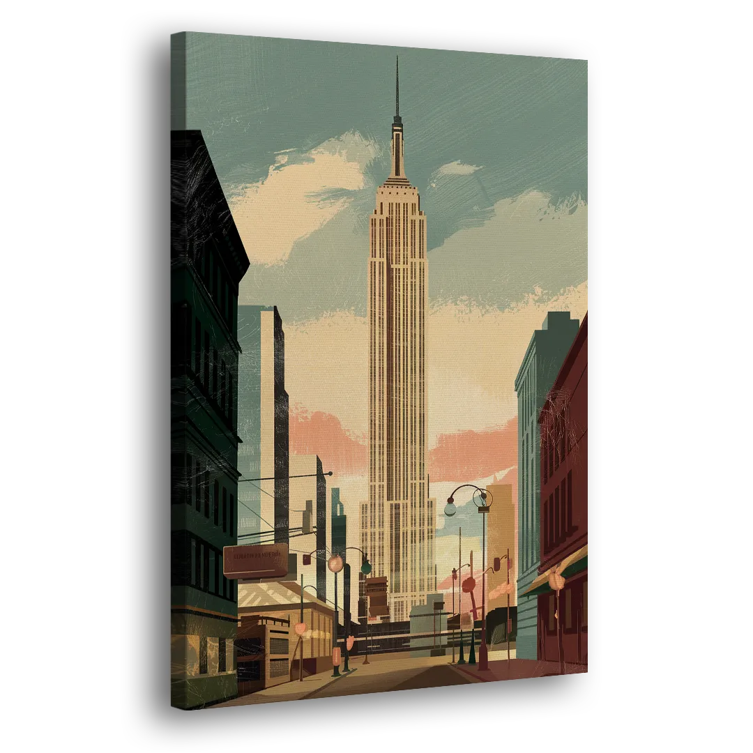 New York City Empire State Building Sunny Side - Canvas Wall Art