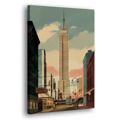 New York City Empire State Building Sunny Side - Canvas Wall Art