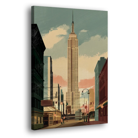 New York City Empire State Building Sunny - Canvas Wall Art