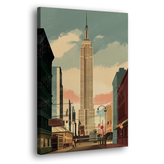 New York City Empire State Building Sunny Side - Canvas Wall Art