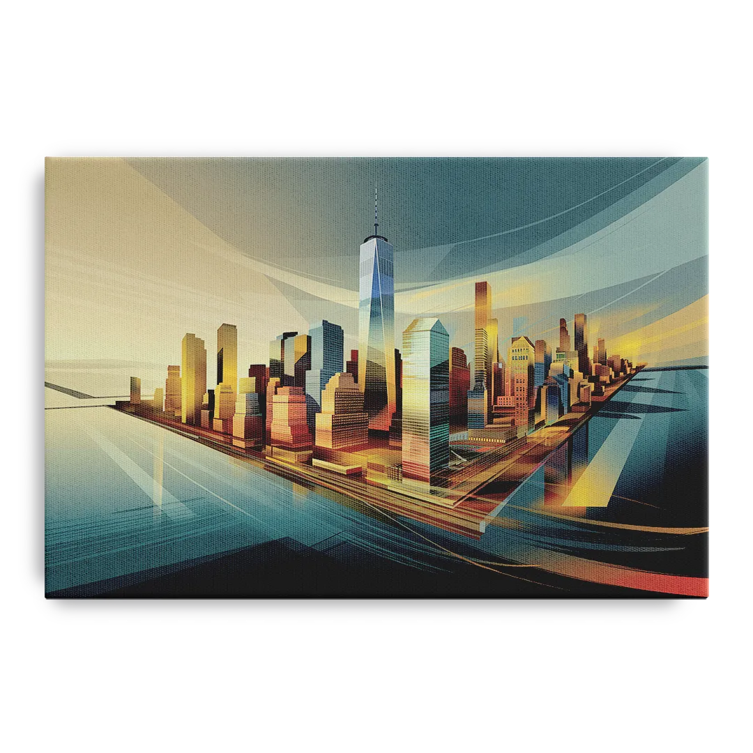 New York City Financial District Front - Canvas Wall Art