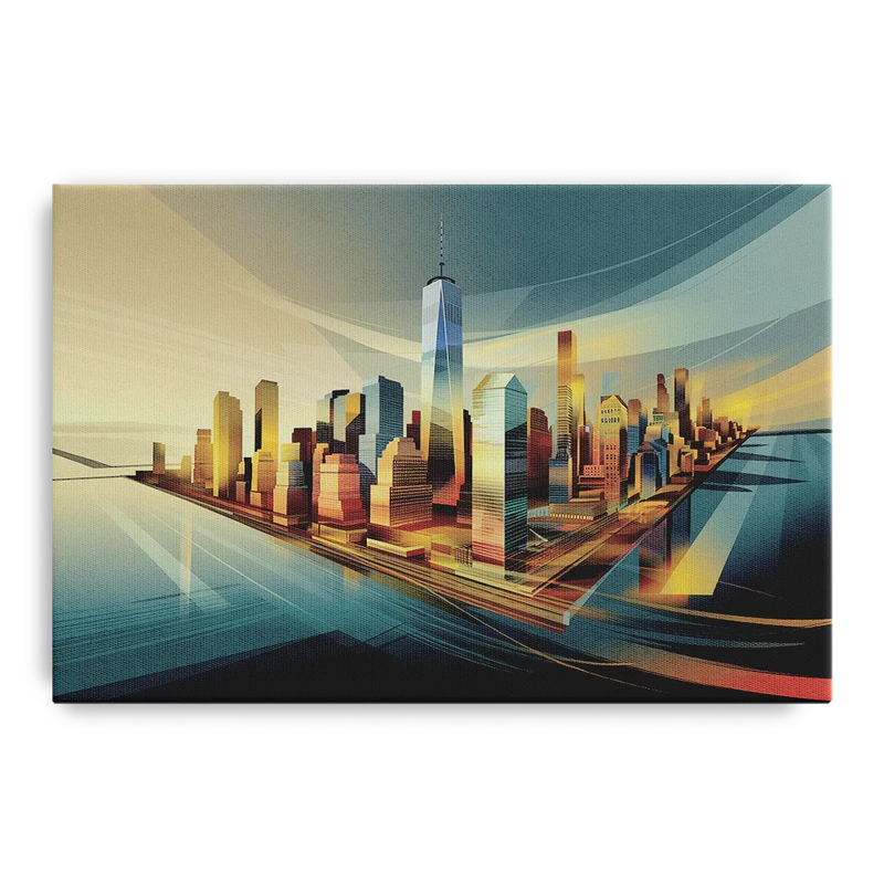 New York City Financial District Front - Canvas Wall Art