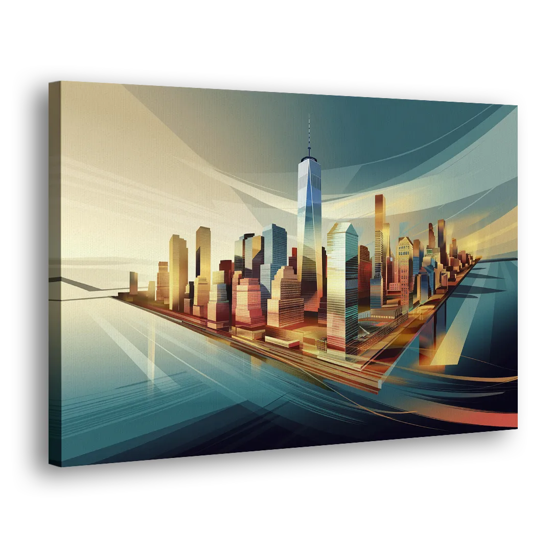 New York City Financial District Side - Canvas Wall Art
