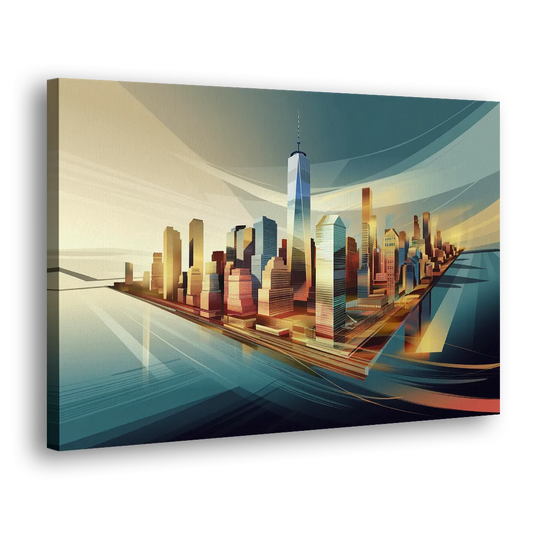 New York City Financial District Side - Canvas Wall Art