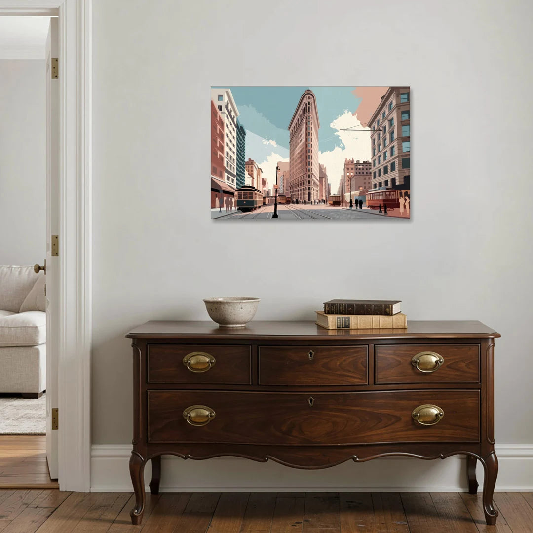 New York City Flatiron Building - Canvas Wall Art - Coffee Table - 36x24