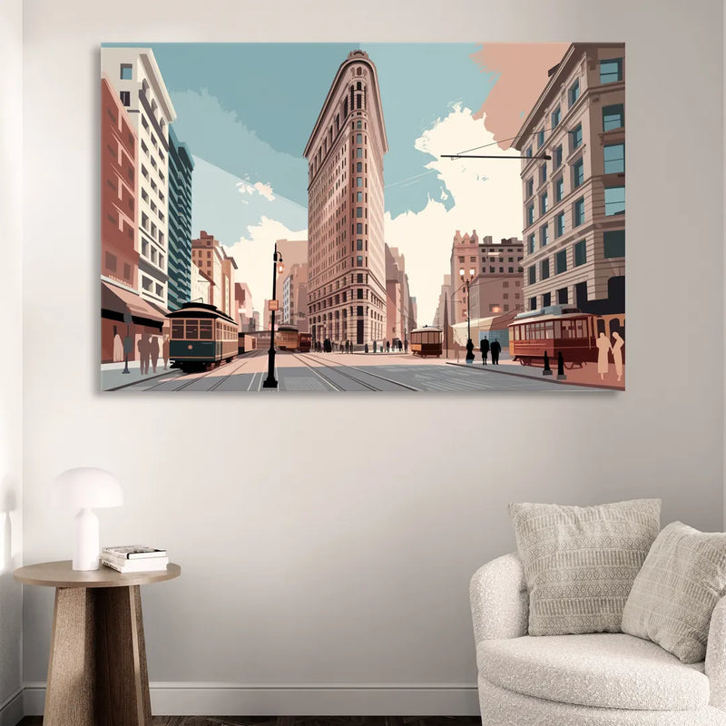 New York City Flatiron Building Living Room - Canvas Wall Art