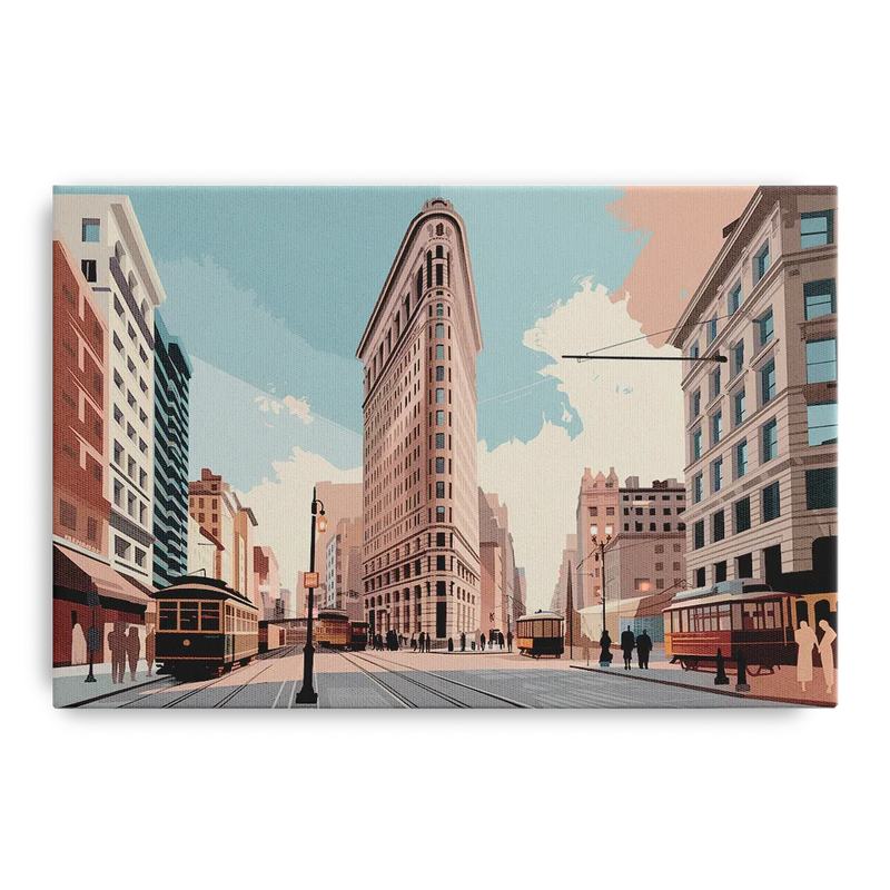 New York City Flatiron Building Front - Canvas Wall Art
