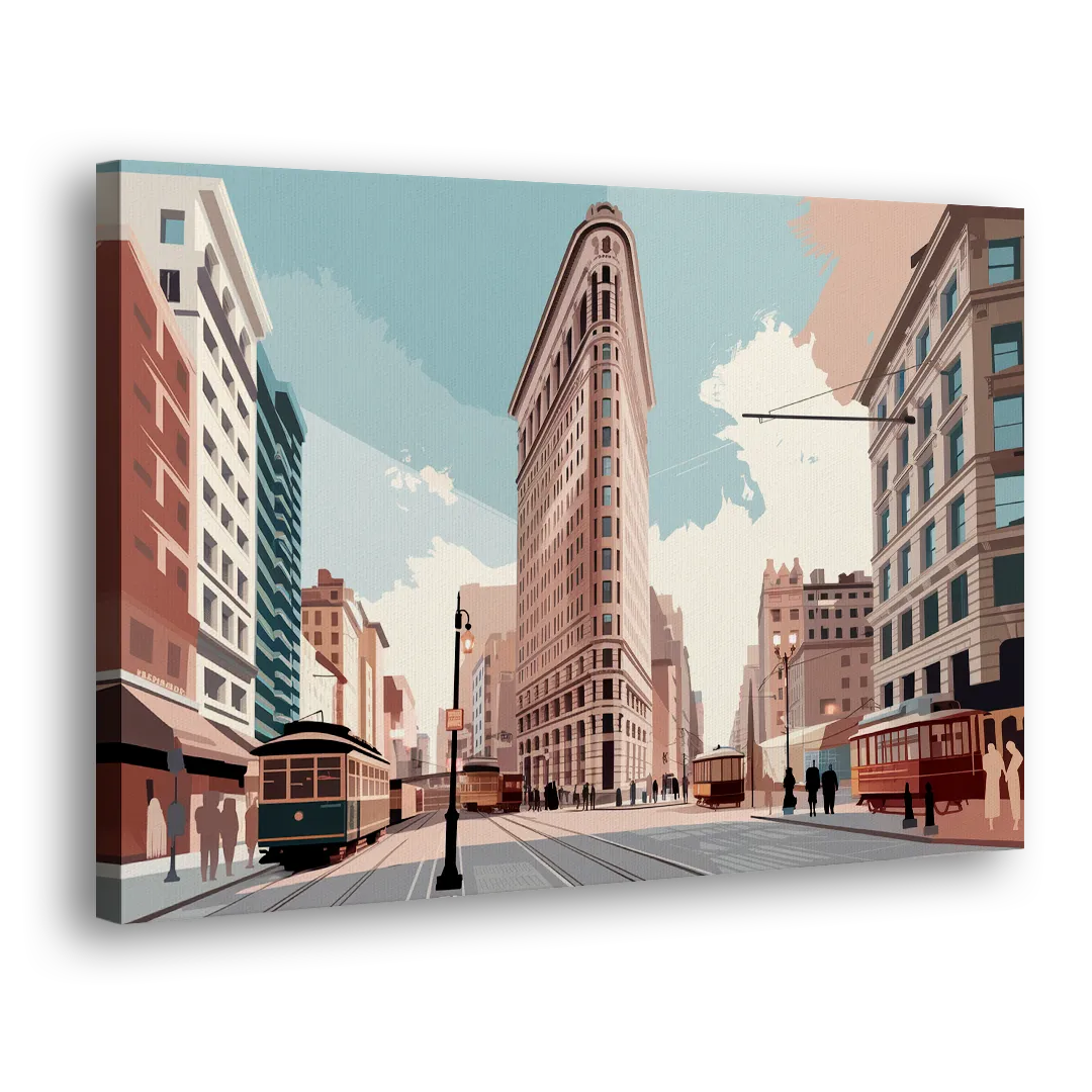 New York City Flatiron Building Side - Canvas Wall Art