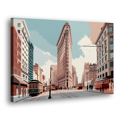 New York City Flatiron Building Side - Canvas Wall Art