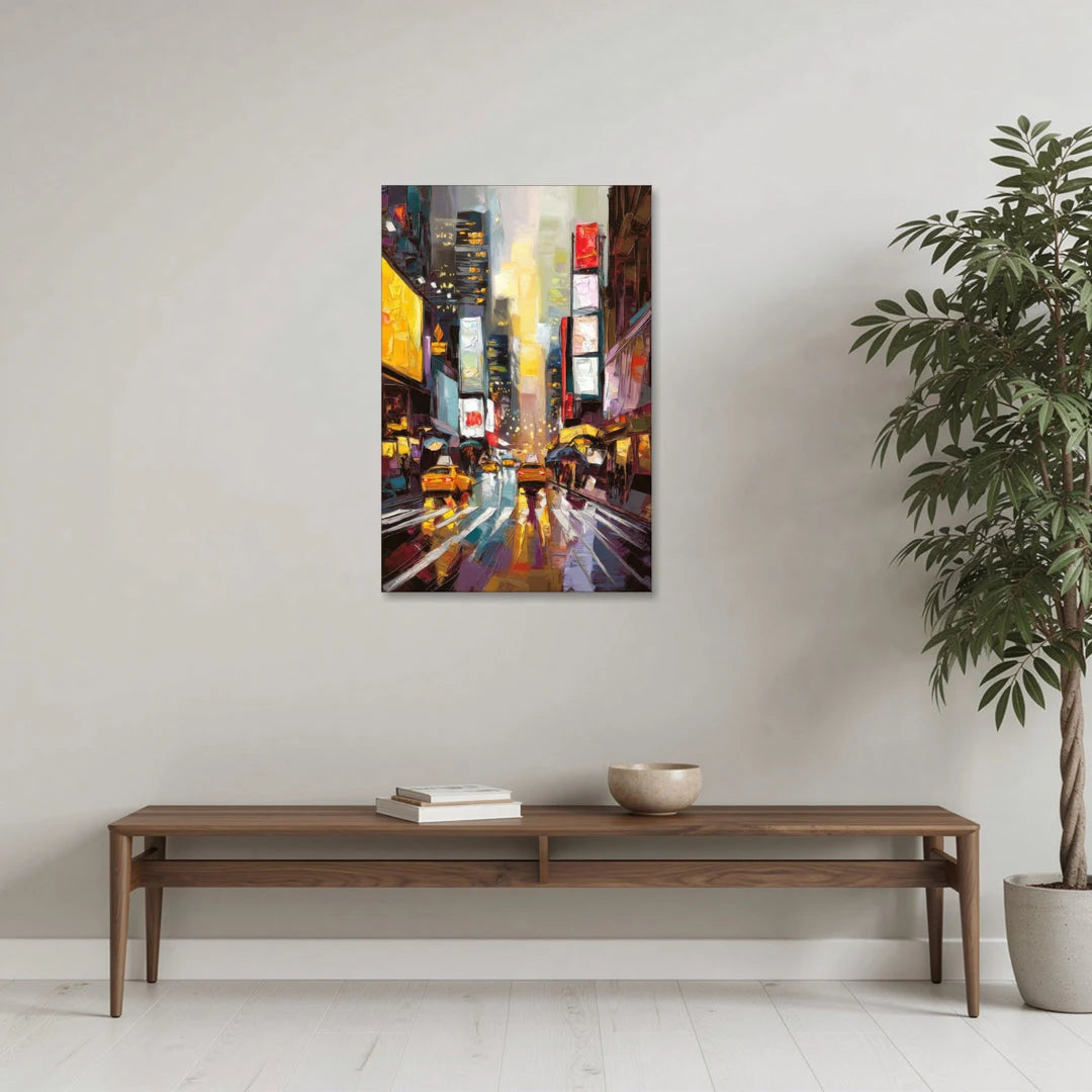 New York City Framed Street Photography Evening - Canvas Wall Art - Coffee Table - 24x36