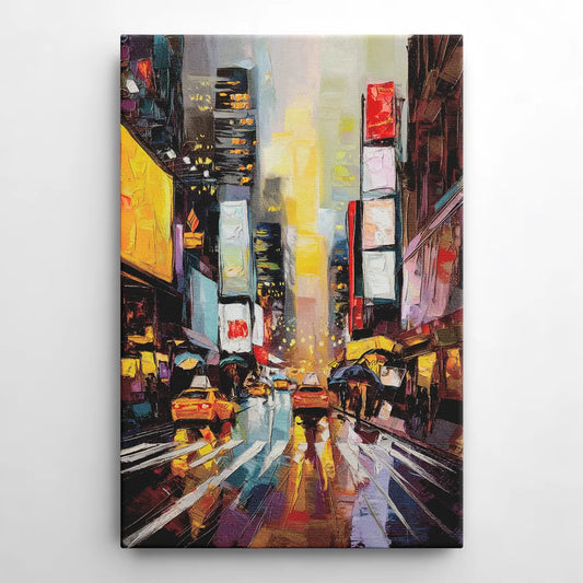 New York City Framed Street Photography Evening - Canvas Wall Art