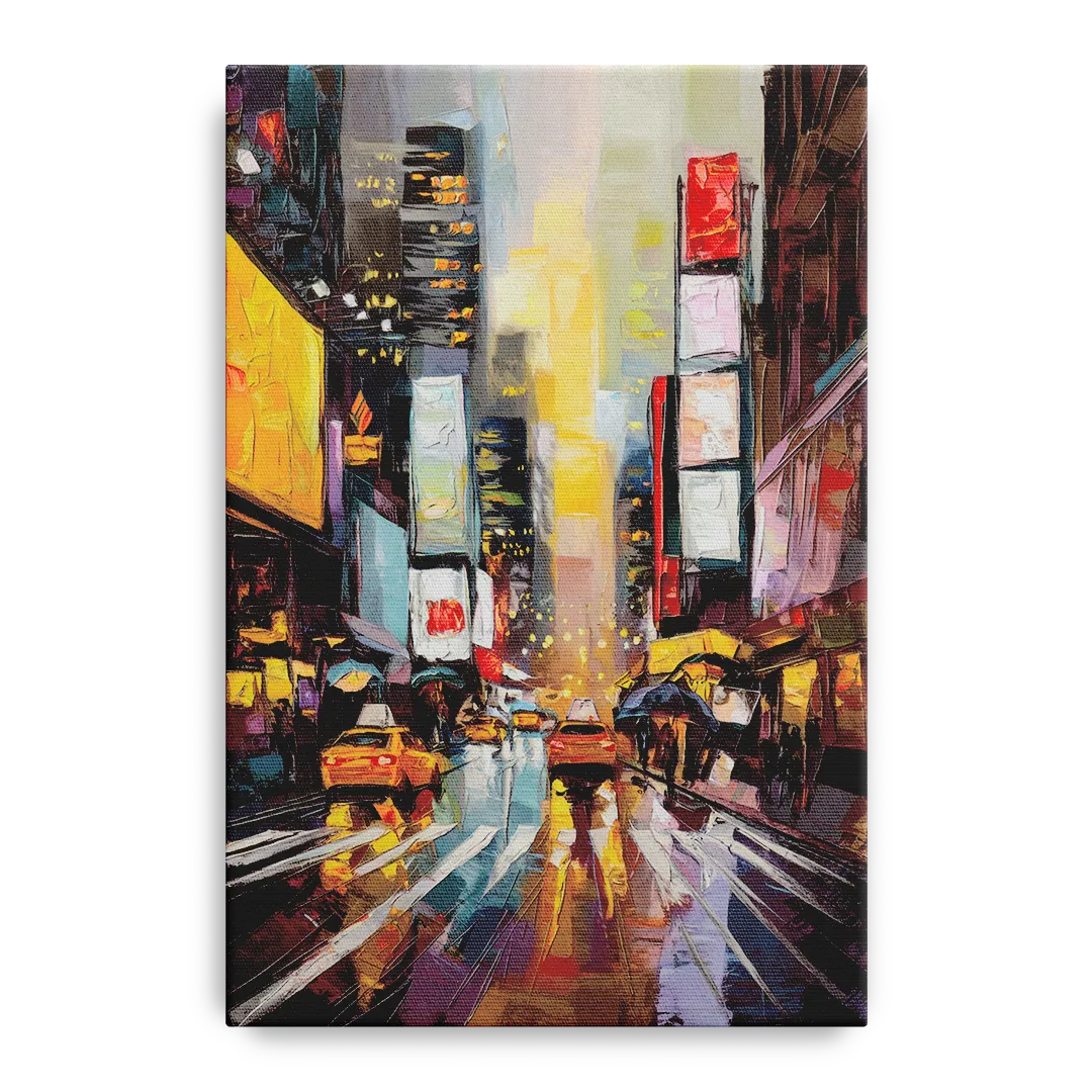 New York City Framed Street Photography Evening Front - Canvas Wall Art