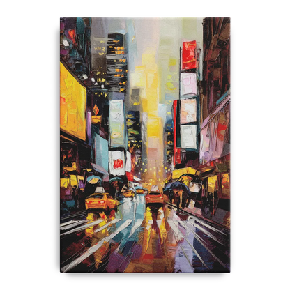 New York City Framed Street Photography Evening Front - Canvas Wall Art