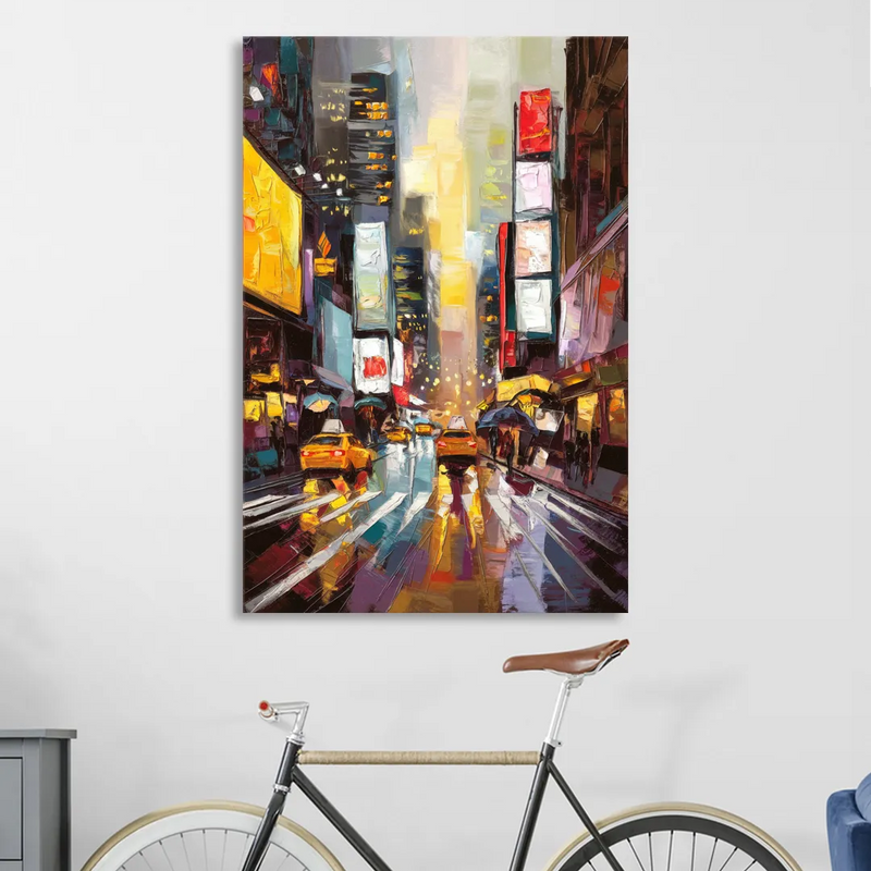 New York City Framed Street Photography Evening Sitting Room - Canvas Wall Art