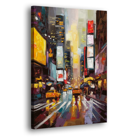 New York City Framed Street Photography Evening - Canvas Wall Art