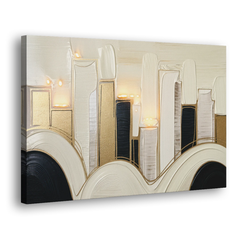 New York City Golden Glow Skyline - Canvas Wall Art - Side