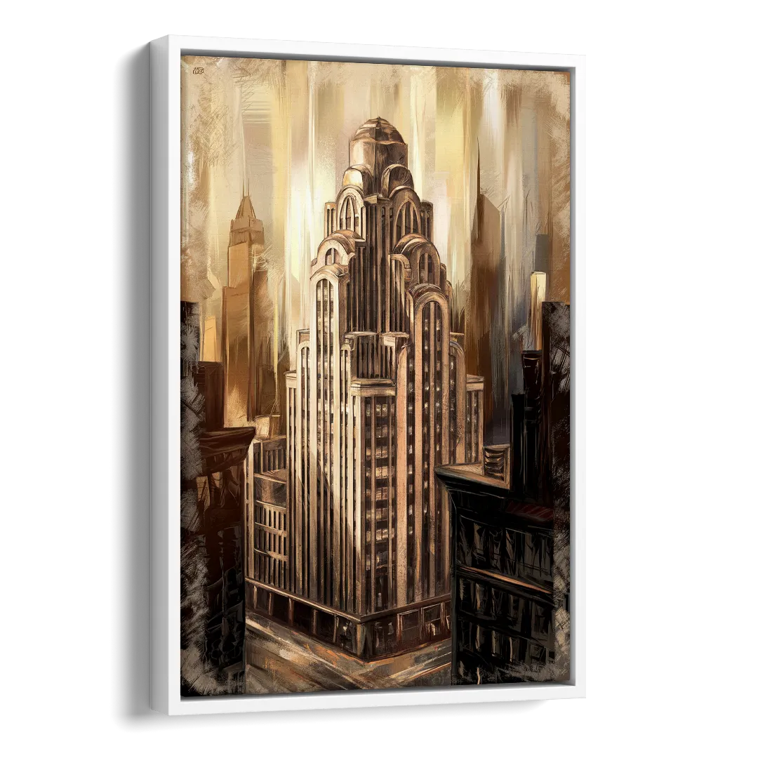 New York City Historic Architecture Side - White Canvas Wall Art