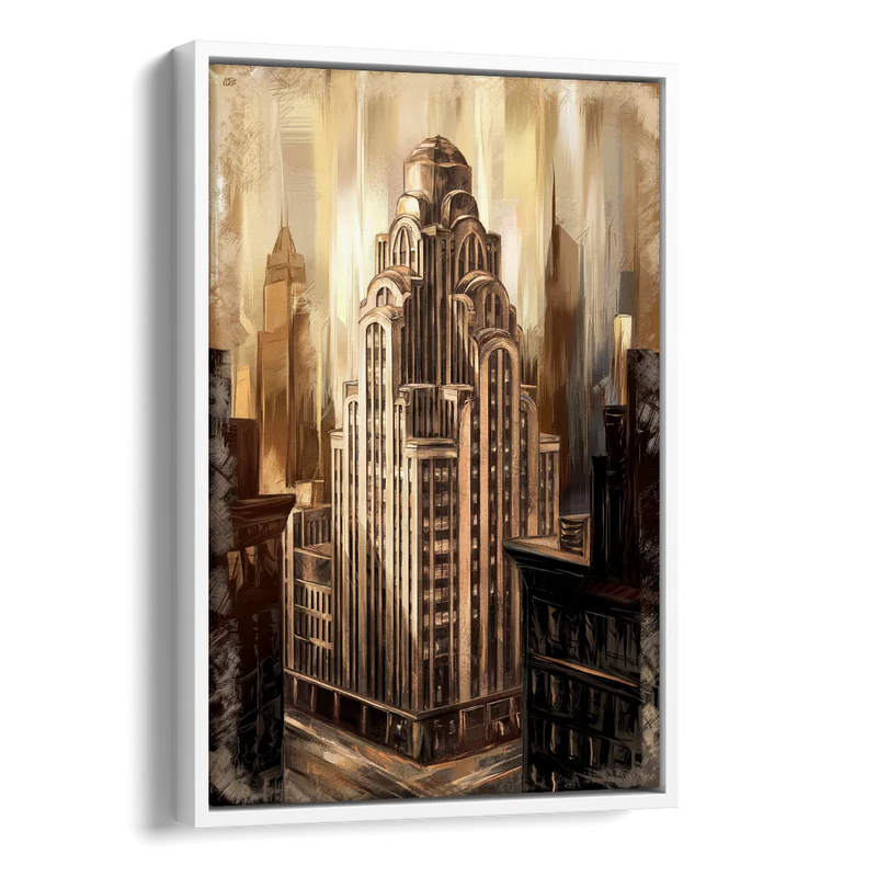 New York City Historic Architecture Side - White Canvas Wall Art