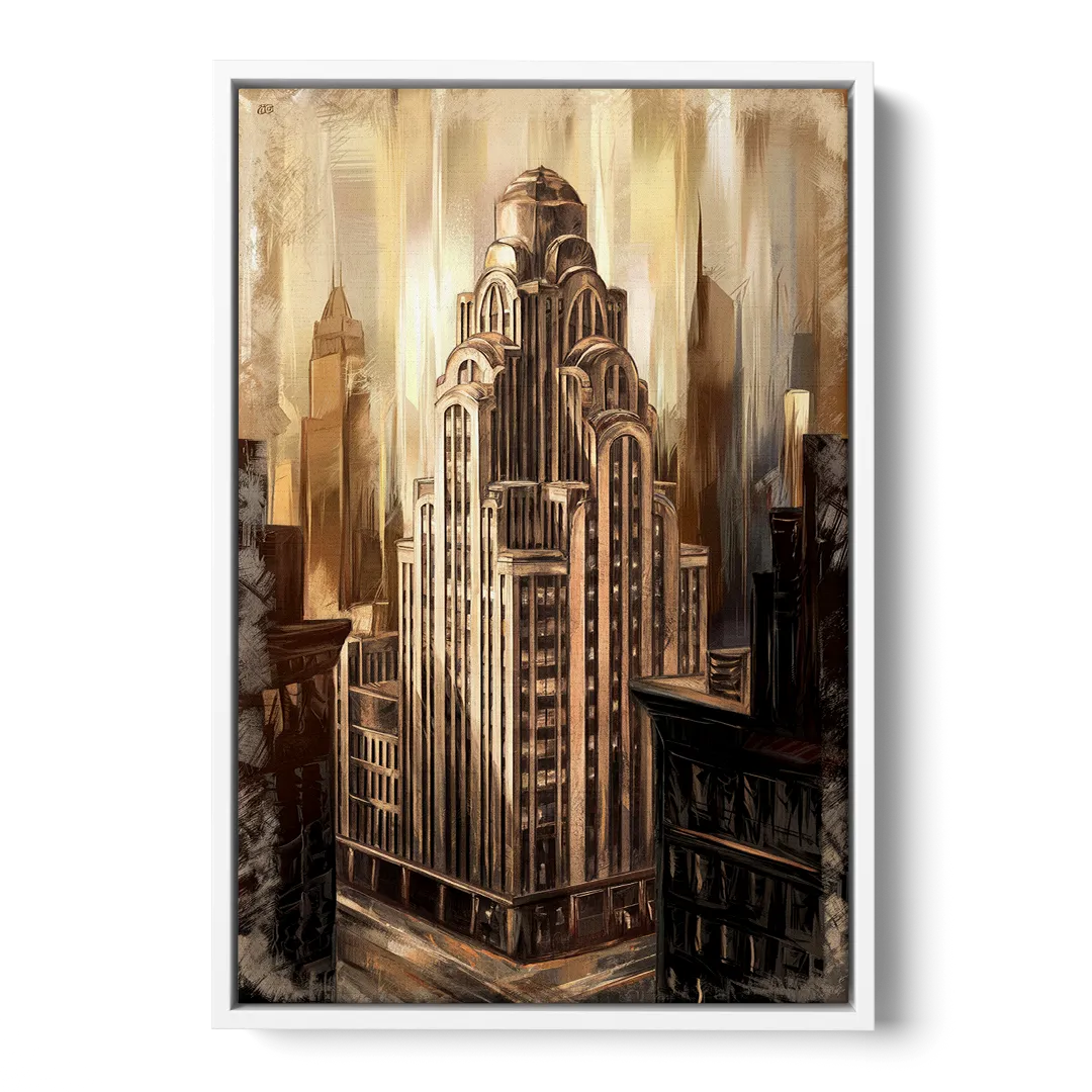 New York City Historic Architecture Front - White Canvas Wall Art