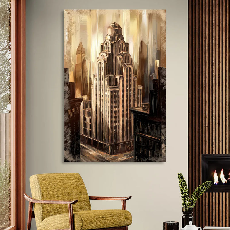 New York City Historic Architecture Sitting Room - Canvas Wall Art