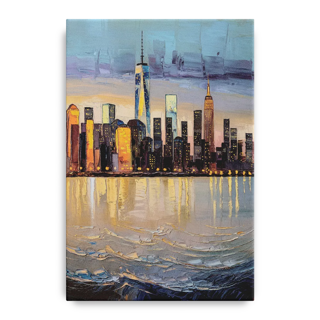 New York City Hudson River View Front - Canvas Wall Art