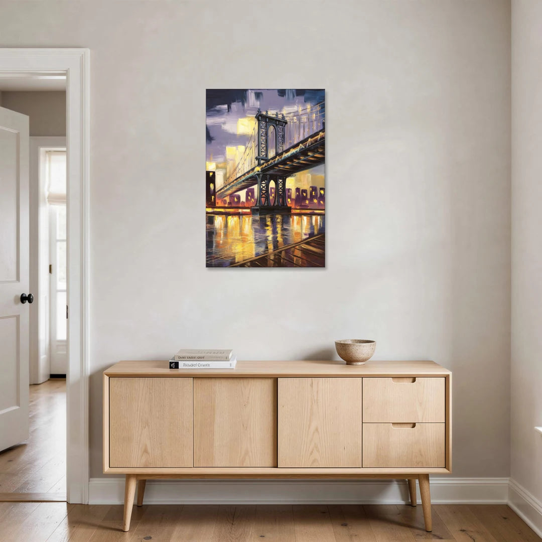 New York City Iconic Bridges - Canvas Wall Art - Coffee Table - 24x36