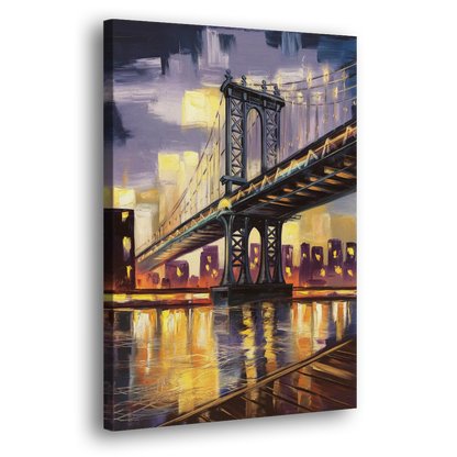 New York City Iconic Bridges Side - Canvas Wall Art