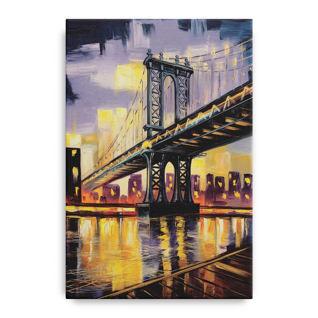 New York City Iconic Bridges Front - Canvas Wall Art
